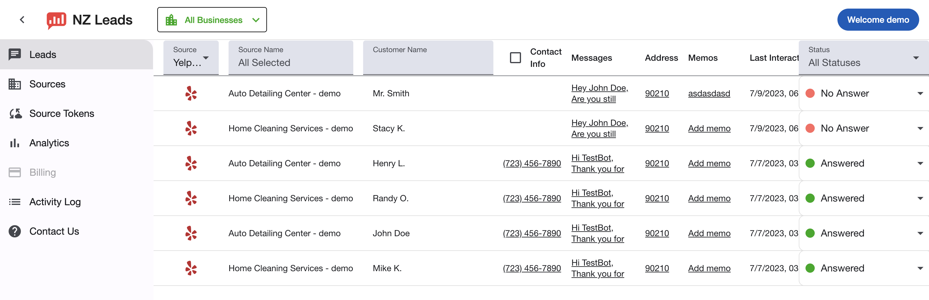 Leads Dashboard