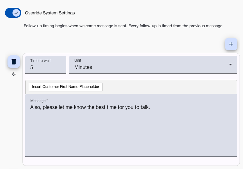 Follow-ups Configuration