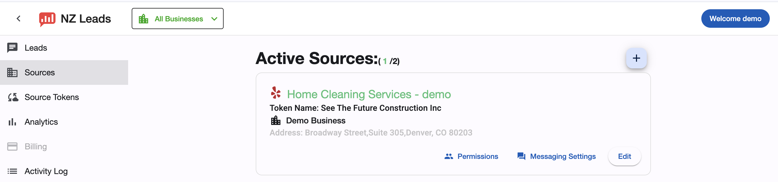 Source Connection Page