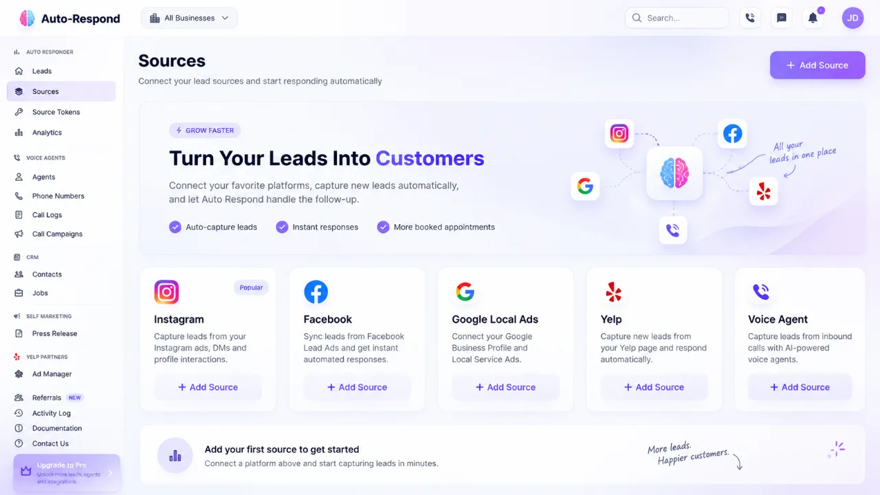 AI Auto Response Software for Lead Conversion. service-business professional handling a new customer lead.