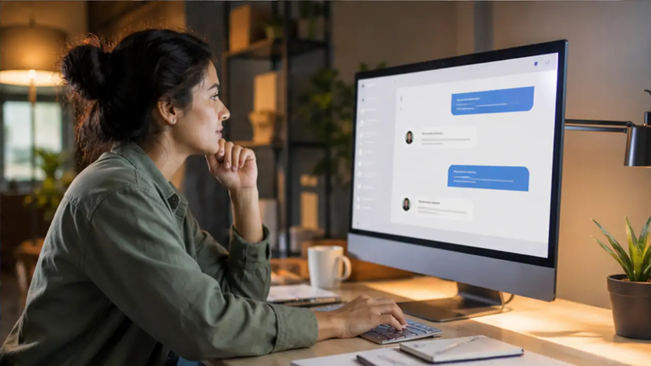 AI Chatbot for Leads. service-business professional preparing a timely customer message.