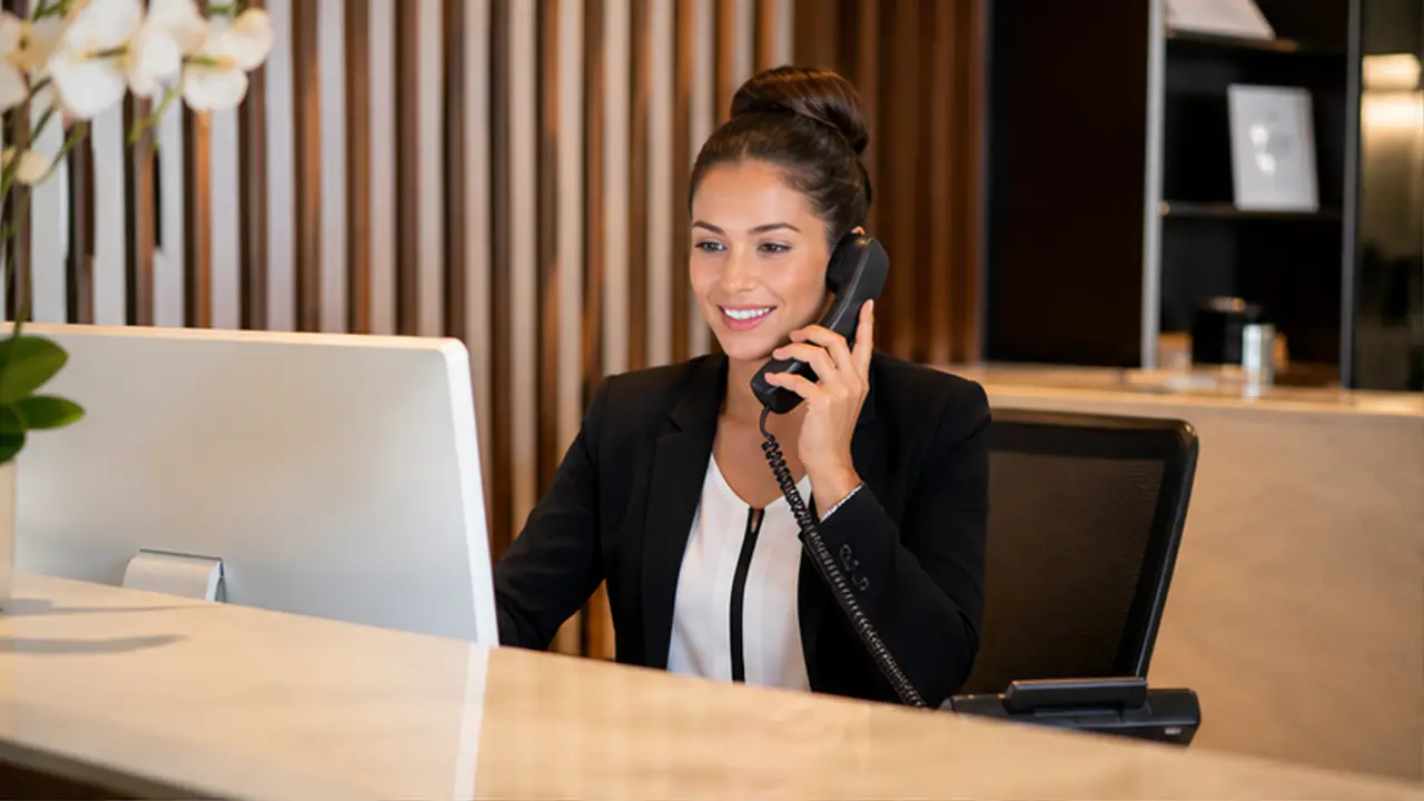 Best AI Receptionist. service-business team handling customer calls with AI-assisted workflows.