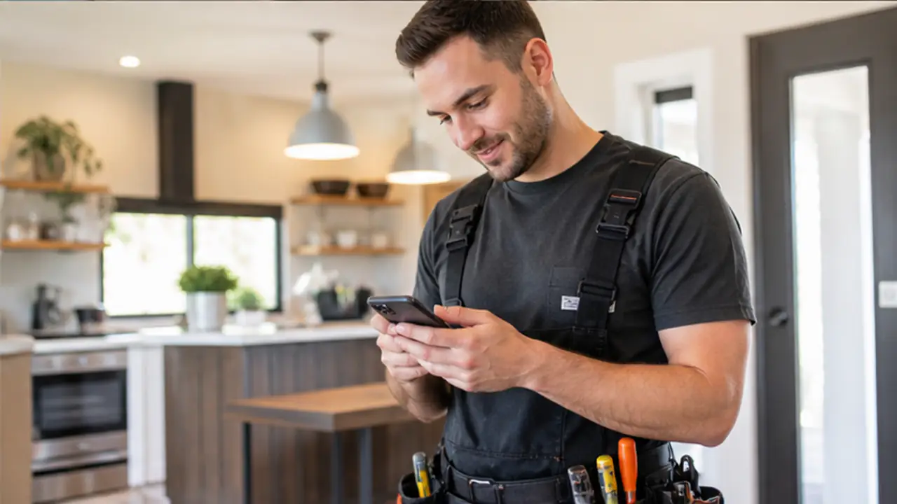 Electrician Auto-Response for Yelp and Thumbtack: Book More Jobs Automatically. trade professional responding to an urgent home-service request.