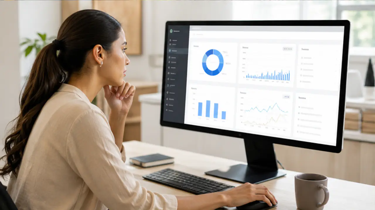 Lead Conversion AI. business owner reviewing lead performance and conversion results.