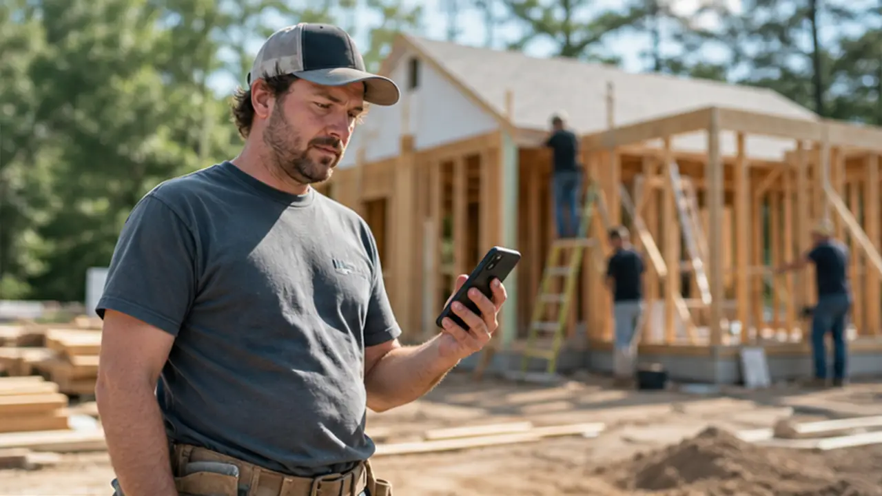 Missed Call Text Back for Contractors. service-business professional handling a new customer lead.
